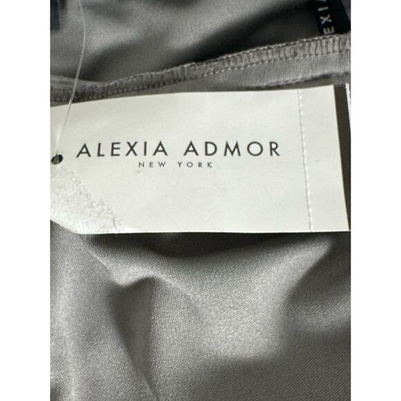 NWT Alexia Admor Silver Sequin Strapless Mini Cocktail Dress Size M - Picture 3 of 9